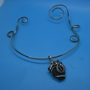 Necklaces, pendants and earrings.